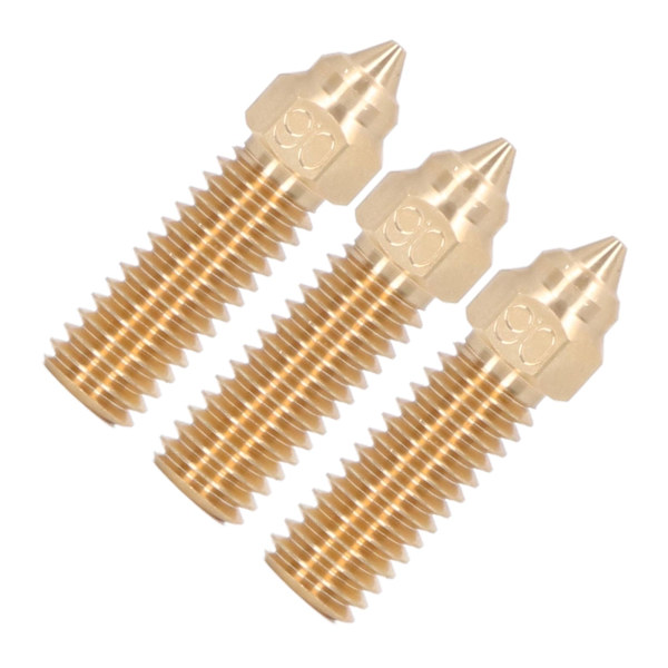3st 3D-skrivarmunstyckessats Extruder Mässingsmunstycken Högflöde Hög temperaturbeständig för Creality K1 1,75 Dia 0,6mm Hål