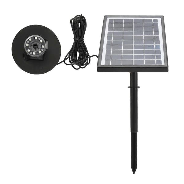 Solcellsdriven fontänpump för utomhusbruk med batteri, LED-ljus, flytande delad typ DC8V