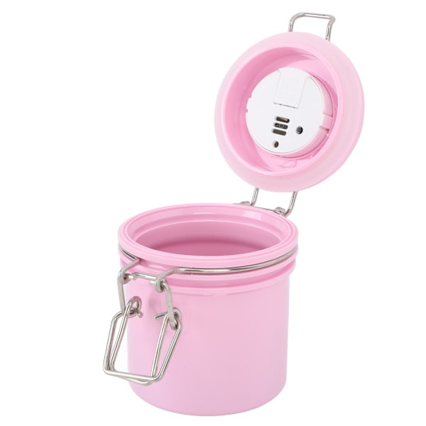 Ögonfranslim Förvaringsburk 250ml Termometer Hygrometer Lash Extension Lim Förvaringsbehållare Rosa