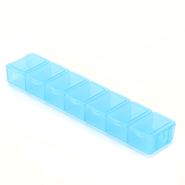 Dela förvaringslåda 7-Grid Akvarellpalett Smycken Resor Ompackning Plastbehållare Blå