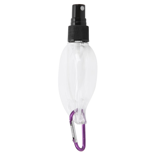 50 ml bladformad transparent resedoseringssprayflaskor med nyckelring påfyllbar behållare Svart munstycke