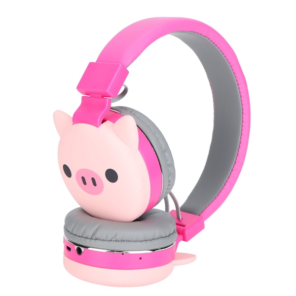 Barnheadset Cute Animals Bluetooth 5.0 barnhörlurar med mikrofon för barn, liten röd gris