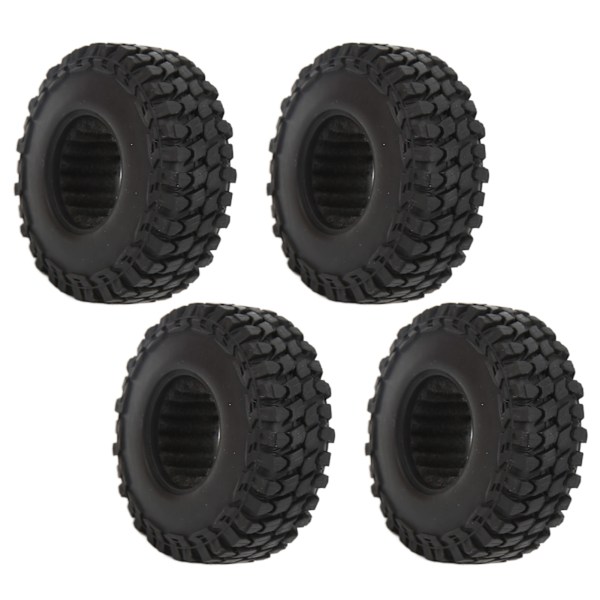 4 st RC-däck 1,0 tum All Terrain RC-gummidäckssats med skuminsatser för Axial SCX24 1/24 RC-krypare