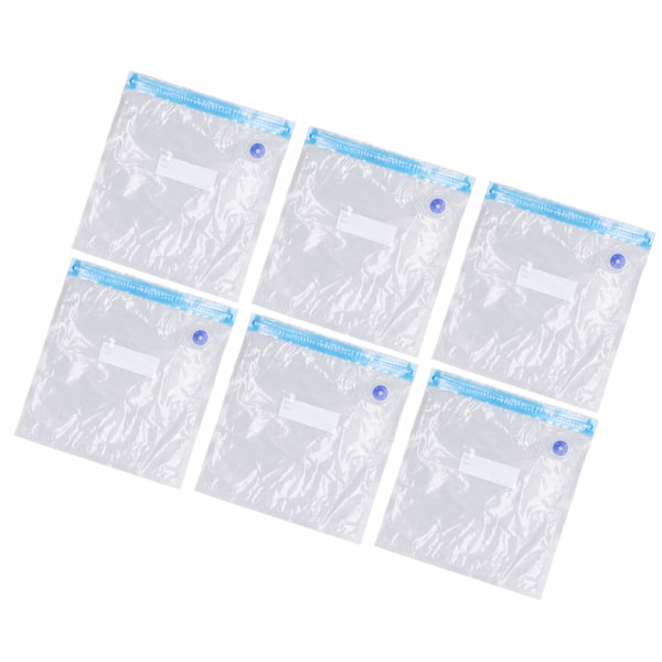 6 st Vakuumförvaringspåse Utrymmesbesparande Bra tätning Transparent Återanvändbara vakuumförseglingspåsar för matkläder 26x34cm/10,2x13,4in