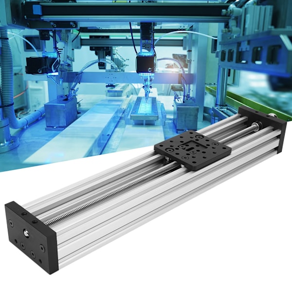 Skrueslide Lineært Bord Aluminiumlegering 3D-skriver Graveringsmaskin Bly 2mm Svart/SølvSølv 350mm