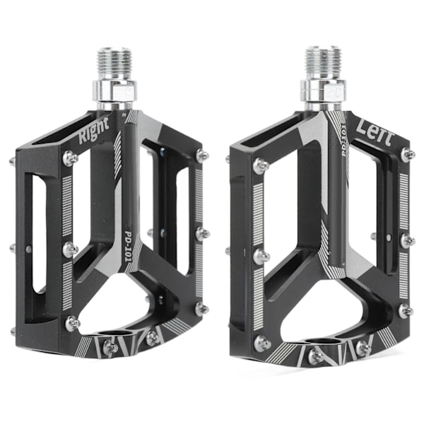 2 STK Universal Mountainbike Pedal Udskiftning Anti-Slip CNC Aluminiumlegerings Pedaler Sort