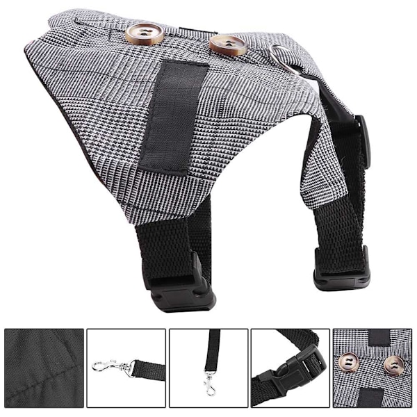 Mjuk kanin som andas sele med koppel Gentlemanly Style (M)