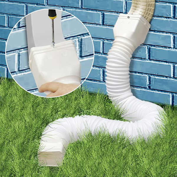 Nedløbsforlænger Hvid Nedløbsforlængeradapterbeskyttelse 21-60 tommer Nem installation Regnvandsrør adapter