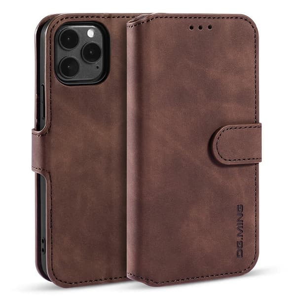 【NX】DG.MING Retro Wallet Case Compatible with iPhone 13 - Coffee Brun brown