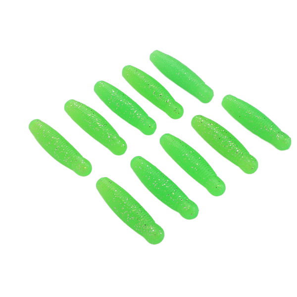 10 st Fiskesoftbete Artificiell Bi-Pupa Potatisbete Långkast Salttillsats 6cm 8g Grön