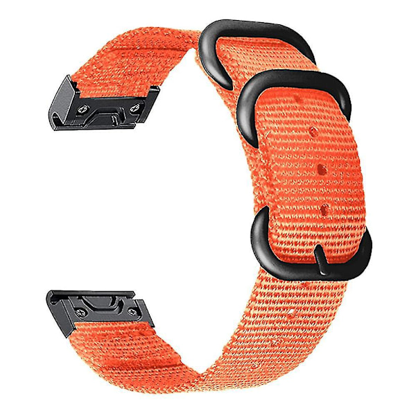 Justerbar 26mm Nylon Klockarmband Ersättning för Garmin Fenix 7x/6x Pro/Tactix7 - Orange