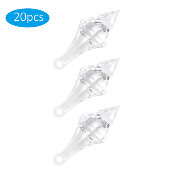 20 st Akryl spetsiga pärlor hänge Crystal DIY fritidshus dekoration tillbehör