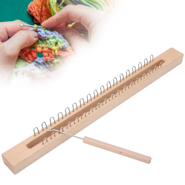 Rektangulär trävävväv Handullstickningsmaskin med armbågsvirknål