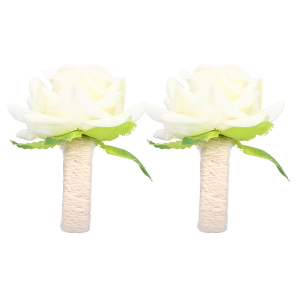 2 stk/pakke Simuleret Blomst Servietringe Moderne Serviettholdere Borddekorationer til Bryllup Hvid