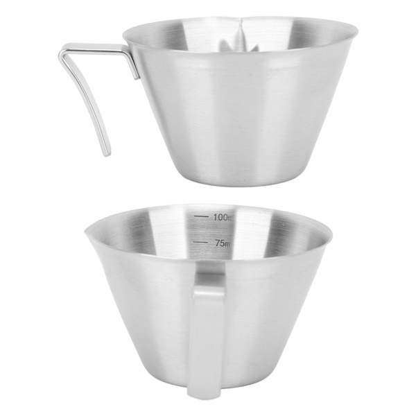100ml 304 rostfritt stål kaffemätkopp Bärbar rostfri metallmätkopp för hemkafékontor Hotell Silver