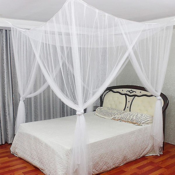 Sengenet Myggenet Myggenet Seng Stort myggenet Senge Soveværelse Sengebetræk Flyvende insektbeskyttelse White
