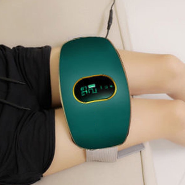 Elektrisk bukmassagerare Smart högfrekvent vibration långt infraröd Elektrisk värmedyna för midja Mage Rygg Grön