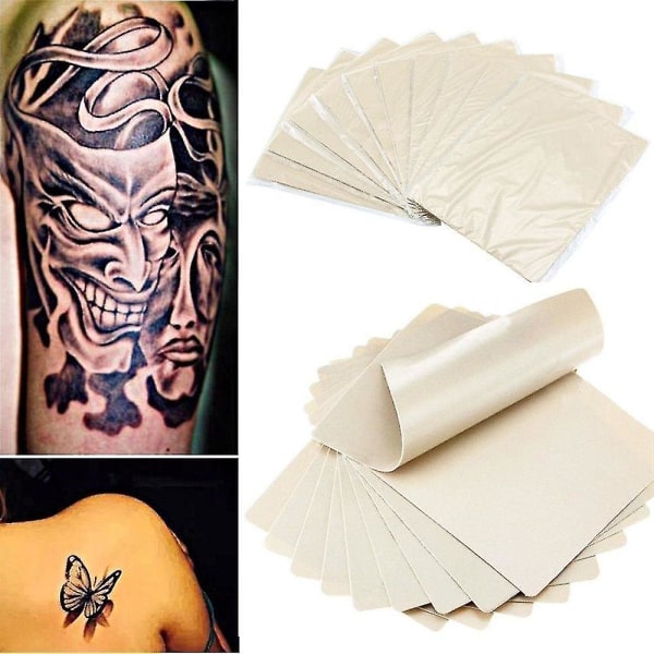 10x Learn Blank Tattoo Tatovering Fake False Practice Hud 20x15cm Syntetisk Beige