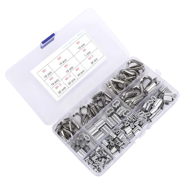 225 stk. M1.2 M1.5 M2 M2.5 M3 M4 M5 Krympe Loop Sleeve M2 M3 Wire Rope Fingerbøl