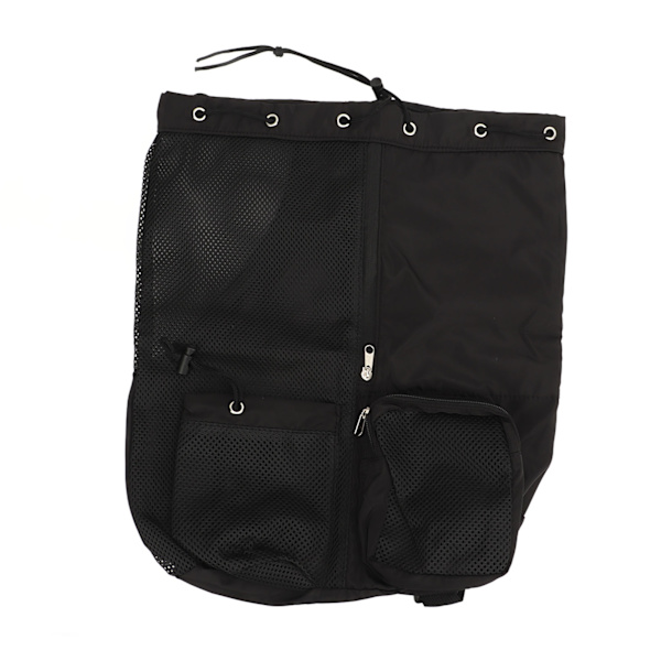 Mesh Strandryggsekk Justerbar Skulderstropp Lett Pustende Mesh og PVC Svømme Mesh Ryggsekk for Trening Svart