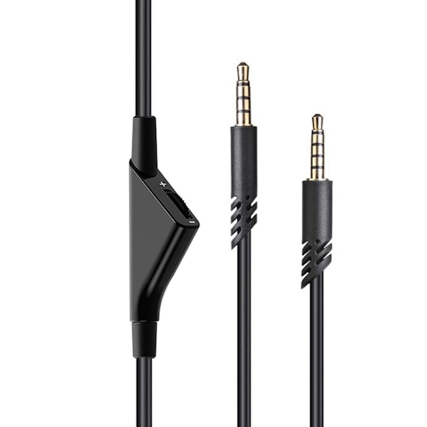 Spelheadset ljudkabel 2 meter justerbar volym 3D stereoförlängningskabel för Astro A10 A40 A30