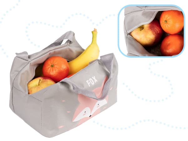 Isolert matpose Kompatibel med snacks i polyester, revemotiv 21,5x14,5x15,5 cm 80