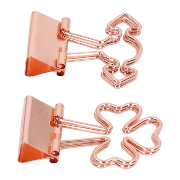 30st små pärmklämmor Rose Gold Clover Candy Style Stark klämmande metallpappersklämmor för hemskolakontor