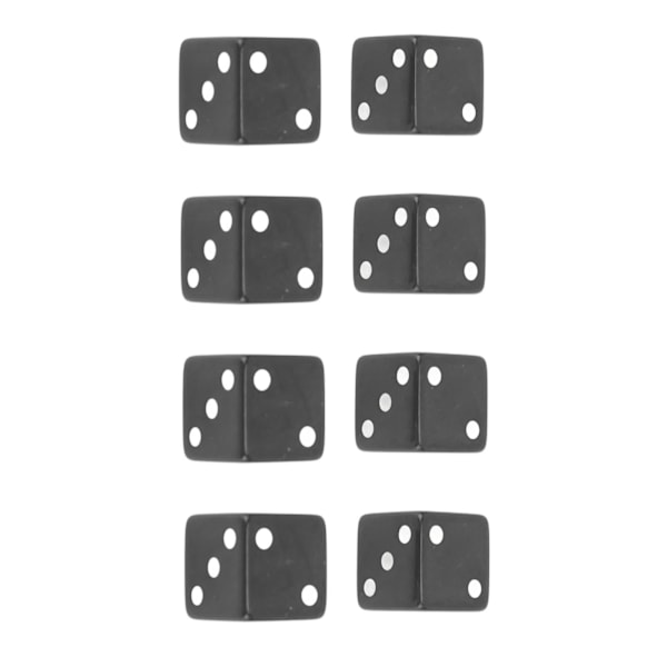 8 stk 6-sidige terninger Sett Utdannings Square Corner Terninger Standard Spill Terninger Interaktivt Brettspill Terninger for Hjem Klasserom Svart