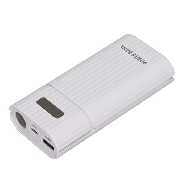 H02 2x 21700 Batterilåda 3 Port Input DIY USB Power Bank Kit Batteriladdare för CellphoneWhite
