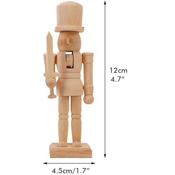 6 stk 12 cm jule nøddeknækker pyntesæt træ nøddeknækker karakter soldat legetøj trædukke figur maling legetøj