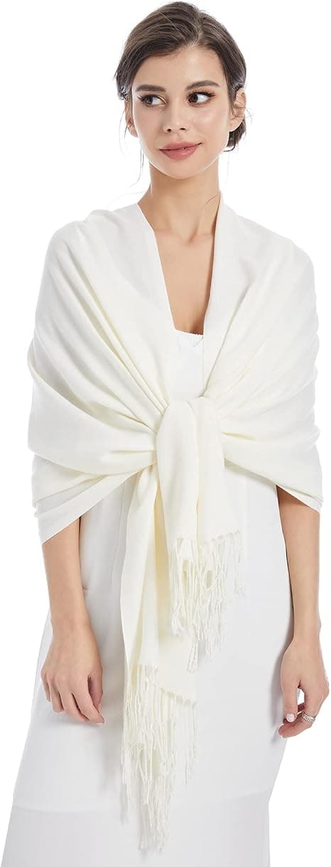 Dame Skjerf Kvinner Pashmina Sjal Wraps Bruder Brudepiker Bryllup Aftenkjoler Solid Farge, Beige