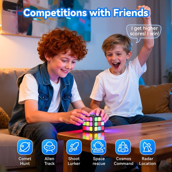 Rechargeable handheld game console Improves brain capacity and memory; stylish children's toy (black). Black