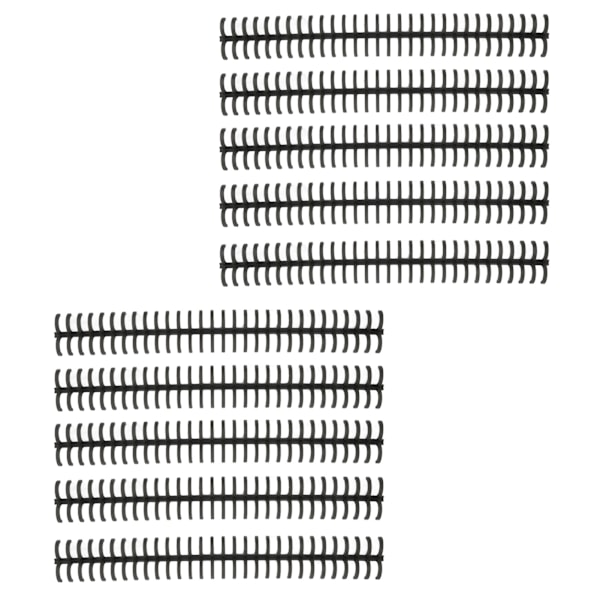 10 stk Bindende rygger Spiraler Spoler Kammar 30 hull plaststripe for løsblad 1/2in Diameter Svart