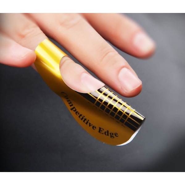 100 st Akrylnagelformar Hästskoformade nail art Akrylnagel/uv Gel Nagelförlängningstips Formguidedekal