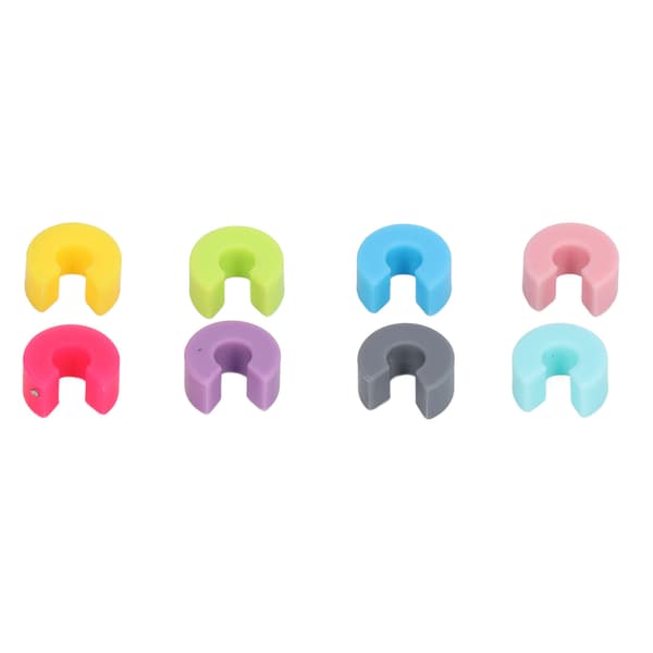 16PCS Mini Circle Silikon Vinglas Marker Cup Identifieringsring igenkänningsetikett