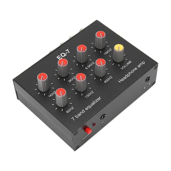 7-bånds Lydequalizer RCA Udgang Indgang 3,5 mm Interface Dobbeltkanals Digital Equalizer til Biler 100‑240V EU Stik