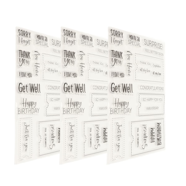 3 stk. klare stempler DIY Interessant Holdbar Gjenbrukbar TPR Materiale Transparent Utseende Preging Scrapbooking Verktøy