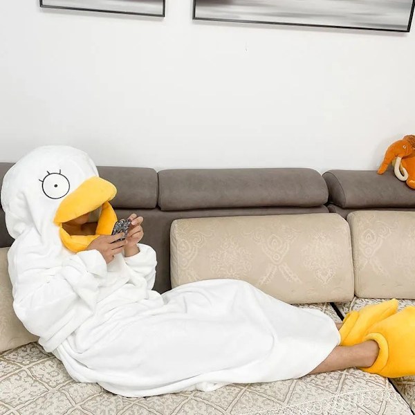 Duck Cosplay Kostymer One Pijamas Lovely Shape Jumpsuit Sovkläder för dagligt bruk Typ1 M