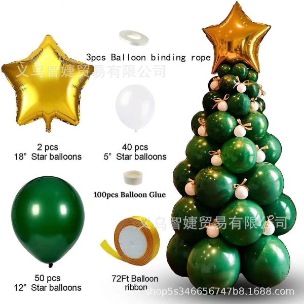 Jul tillägnad julgran Femuddig stjärna dekoration Scen layout Ballongset design No. 1