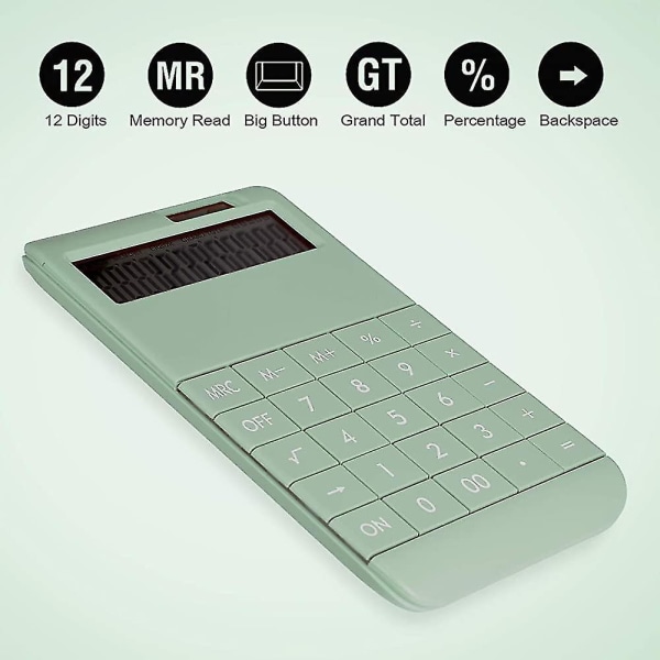 Desktop-kalkulator Standardfunksjon, 12-sifret LCD-skjerm og stor nøkkel
