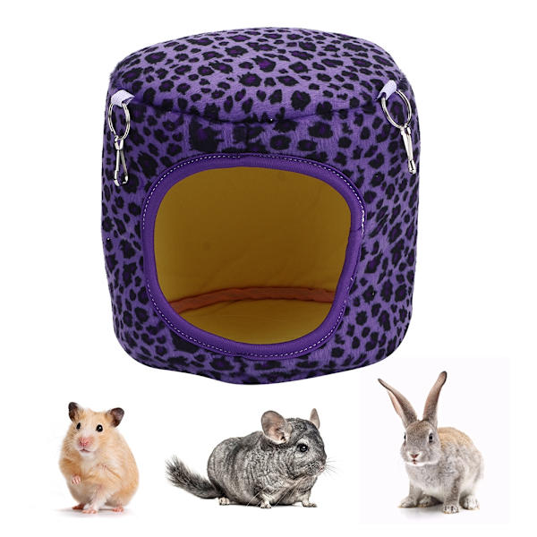 Puuvillainen hamsteri lämmin riippumato riippuva nukkumispesä oravalle siilille marsulle chinchillalle kaneille Violetti leopardi