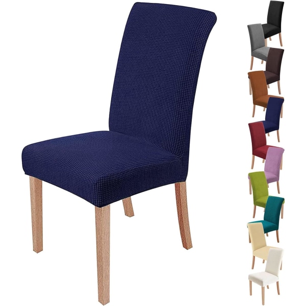4 stycken stolsöverdrag (marinblå), cover Modernt stolskydd Tvättbart för dekoration Festbanketter Kontorshotell