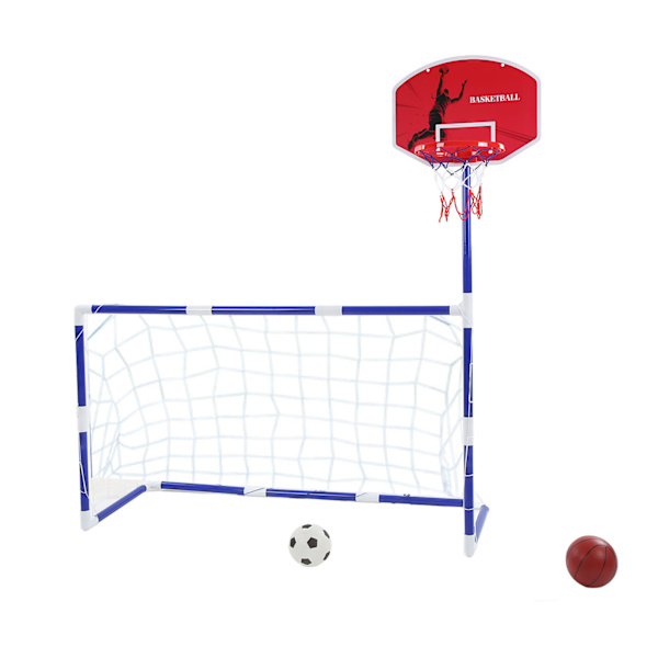2-i-1 Sportcenter för barn - Basketboll och Fotbollssats - Inomhus och Utomhus - Interaktivt leksak för förälder och barn