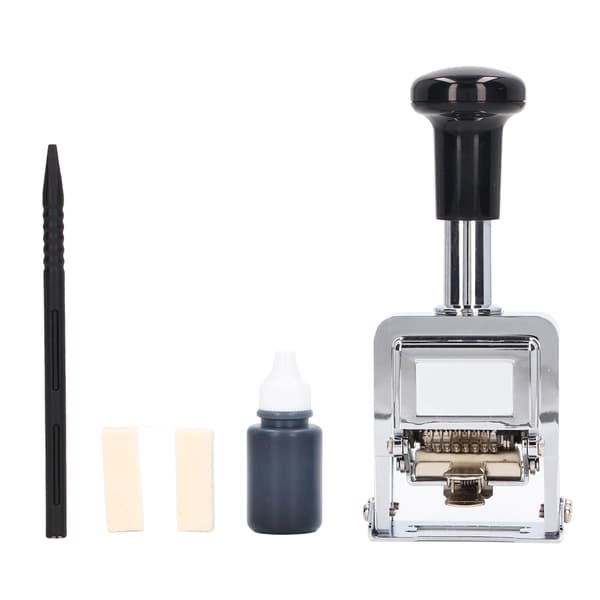 Number Stamp 8-Digit Handle Design Self-Inking Automatic Numbering Stamp Compatible with Banking, Medicine, and Accounting