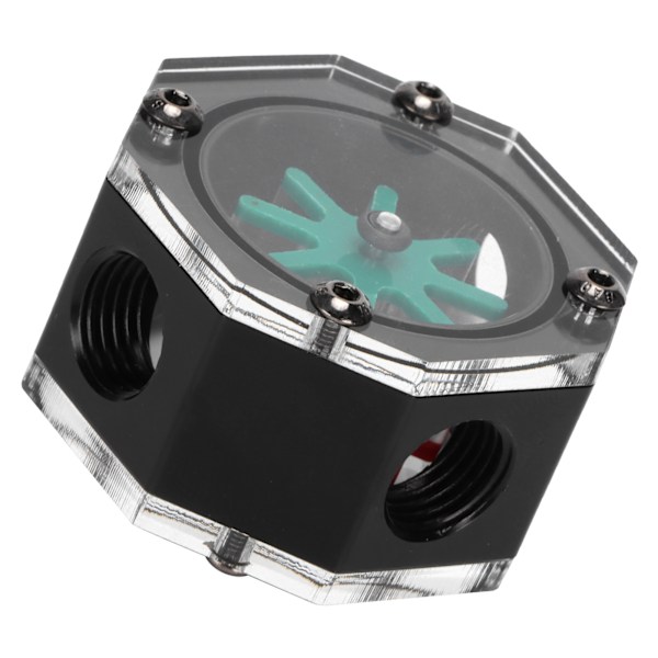 Vattenflödesmätare Transparent Akryl Octagonal Metal Computer Vattenkyld Reometer