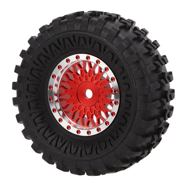 4 kpl RC-ajoneuvon mikropyöräsetti, verkopyörät, vanteet, renkaat, 55 mm, Axial SCX24 AXI90081 AXI00001 AXI00002 1/24 RC-autolle, punainen