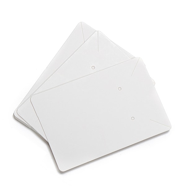 100 st Örhängeskort 6x9 cm Tom kraftpappersetikett med 100 OPP-påsar för visning av halsband Armband Vita