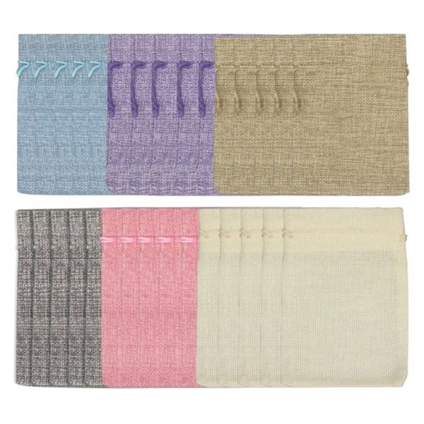 30 st Dragsnöre Tygpåse 9x12cm 6 Färg Linne Material Dammtät Favor Fodral för julbröllopsfester