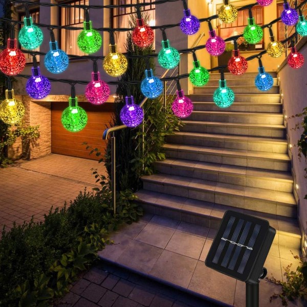 LED-slingor, utomhussolkristallkula, vattentät, 12m, 100 lysdioder (färgglada),HANBING