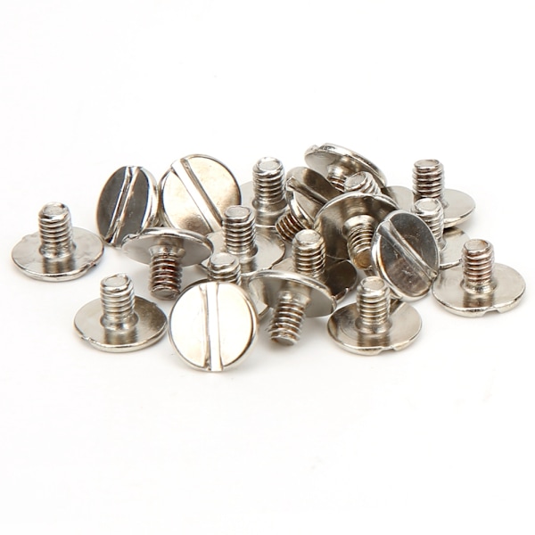20 Set Mässingsnit Kontobok Anslutningsskruvar Bältesbultar för bärbar dator Silver